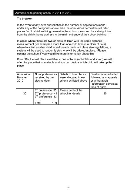 Admission to Primary School 2011-2012 Booklet - Wigan Council