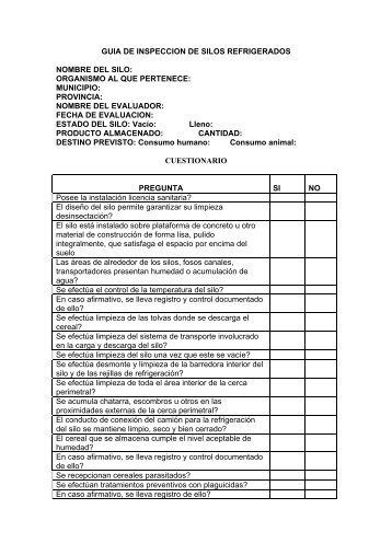 GuÃ­a de inspecciÃ³n de silos refrigerados.