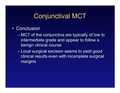 Retrospective evaluation of canine conjunctival mast cell tumors