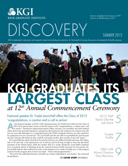 Keck Graduate Institute Pa Program Prerequisites KGI Graduates Its - Keck Graduate Institute