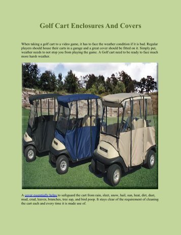 Golf Cart Enclosures And Covers