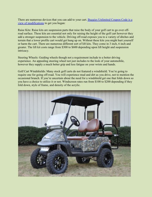 buggies unlimited golf cart parts