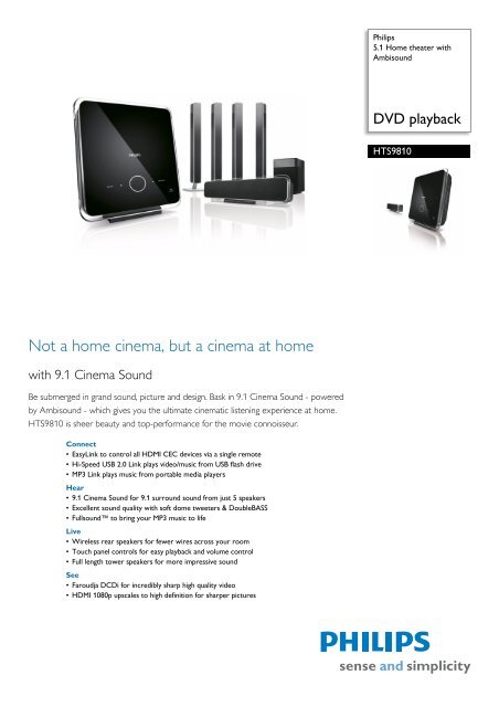 Hts9810 12 Philips 5 1 Home Theater With Ambisound