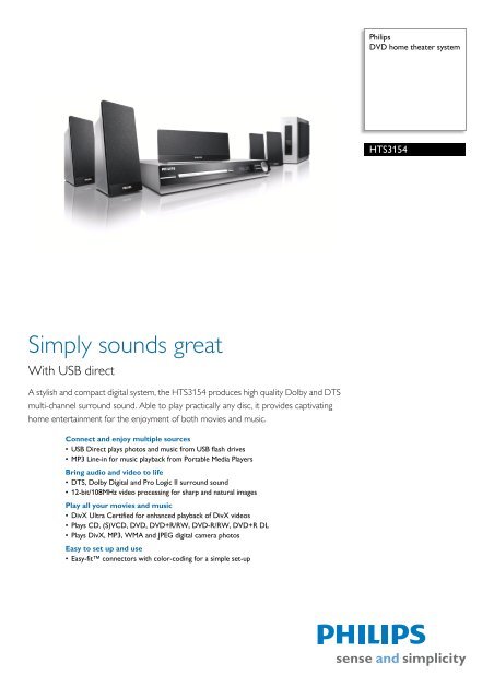 HTS3154/12 Philips DVD home theater system