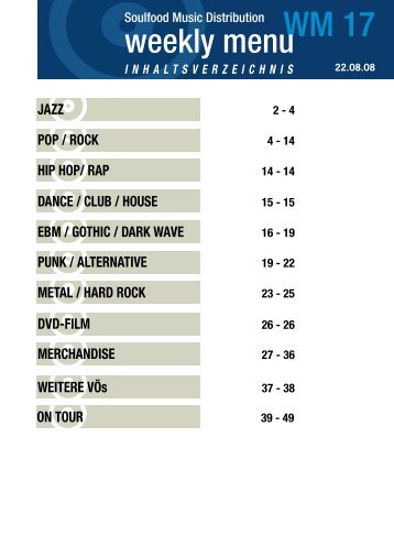 Tourdaten - Soulfood