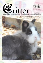 animal adoption, rescue and education in ... - Critter Magazine