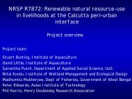 NRSP R7872: Renewable natural resource-use in livelihoods at the ...