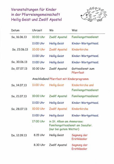 Pfarrbrief Pfingsten 2013 - Katholische Pfarrgemeinden Heilig Geist ...