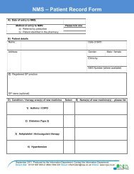 NMS – Patient Record Form