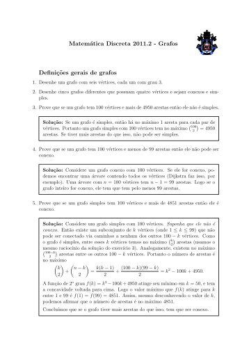 MatemÃ¡tica Discreta 2011.2 - Grafos DefiniÃ§Ëoes gerais ... - PUC-Rio