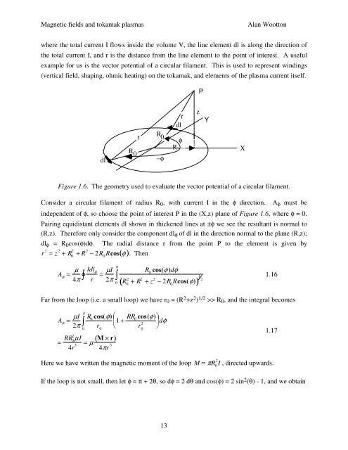 Magnetic Fields and Magnetic Diagnostics for Tokamak Plasmas