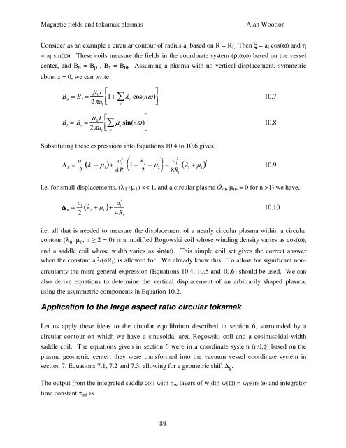 Magnetic Fields and Magnetic Diagnostics for Tokamak Plasmas