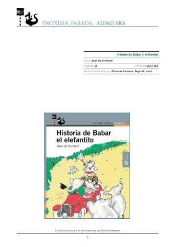 Historia de Babar el elefantito - Alfaguara Infantil