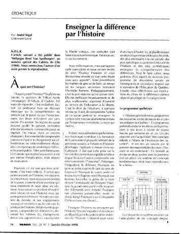 enseigner la diffÃ©rence par l'histoire, andrÃ© sÃ©gal, traces, volume 28 ...