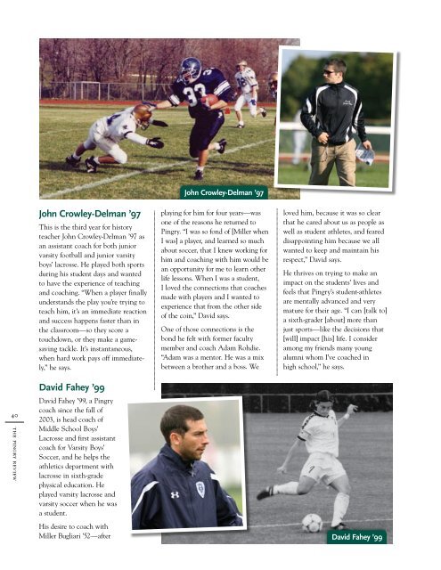 John Taylor Babbitt '07 Memorial Field | alumni ... - Pingry School