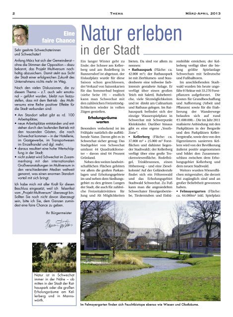 Freizeit in der Natur - Stadtgemeinde Schwechat