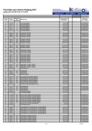 Preisliste zum Hymer Katalog 2011