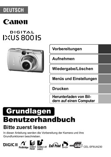 Digital IXUS 800 IS IXUS_800IS_GRUNDLAGEN_DE.pdf - canon.de