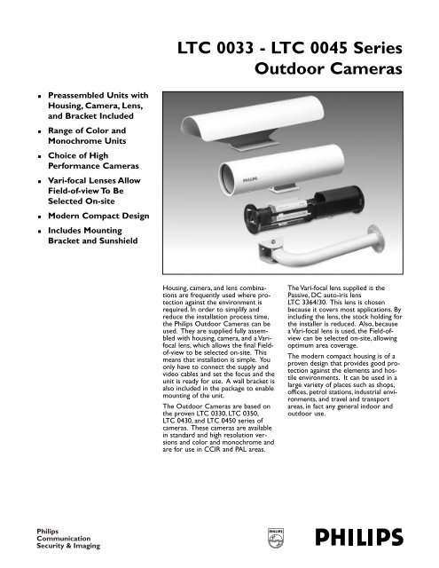 LTC 0033 - LTC 0045 Series Outdoor Cameras - Philips