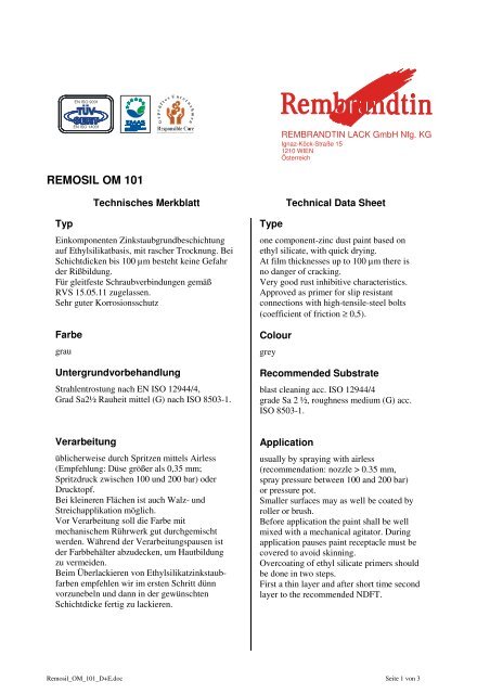 Download technische Merkblatt (PDF)