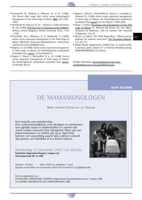 Tijdschrift voor vroedvrouwen - Enzu - Vlaamse Organisatie van ...