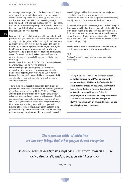 Tijdschrift voor vroedvrouwen - Enzu - Vlaamse Organisatie van ...