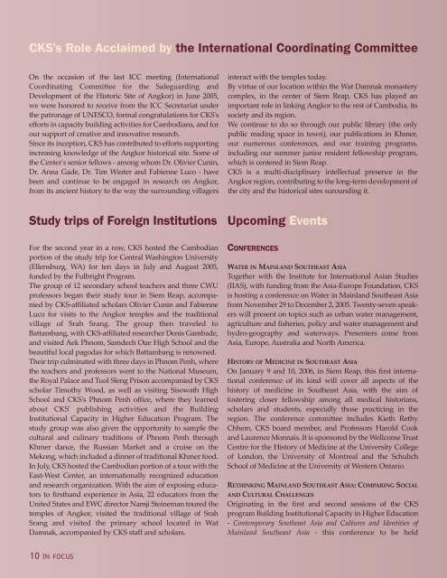 In focus 2005-2006.qxd - Center for Khmer Studies