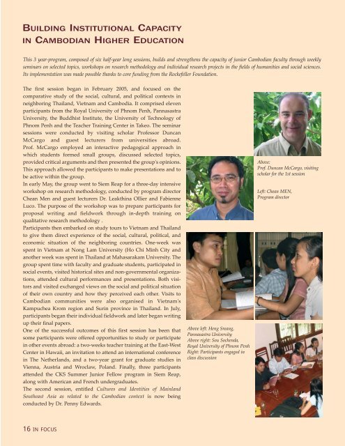 In focus 2005-2006.qxd - Center for Khmer Studies