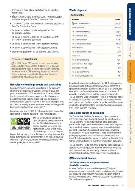 Sustainability Report 2009 - The Co-operative