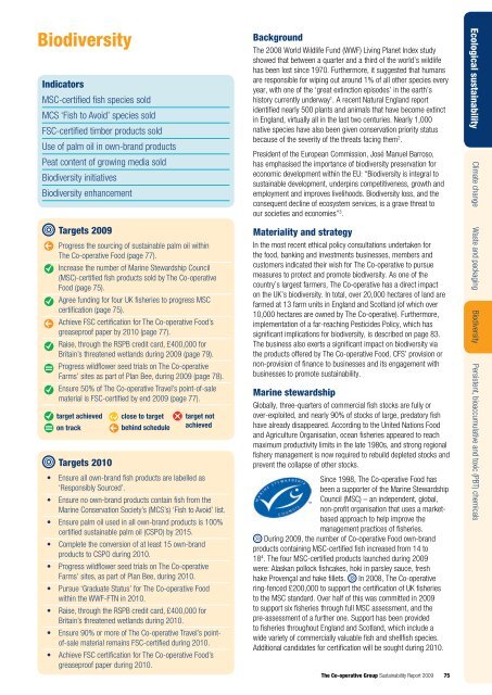 Sustainability Report 2009 - The Co-operative