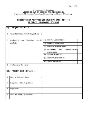 format for student project proposal karnataka state council for
