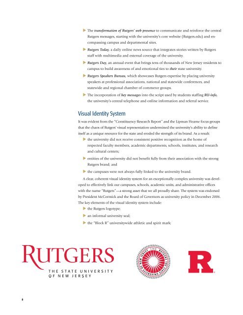 Status Report of Rutgers Comprehensive Communications ...