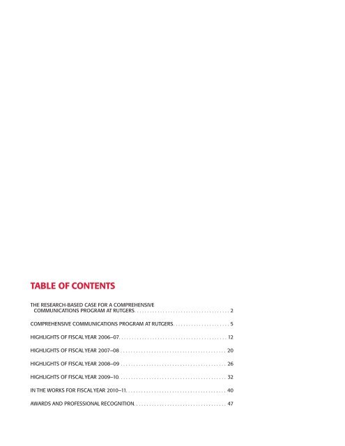 Status Report of Rutgers Comprehensive Communications ...