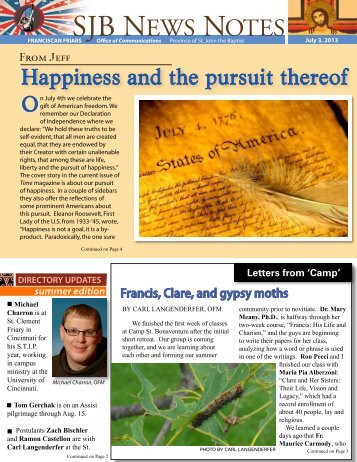 SJB News Notes - Holy Name Province