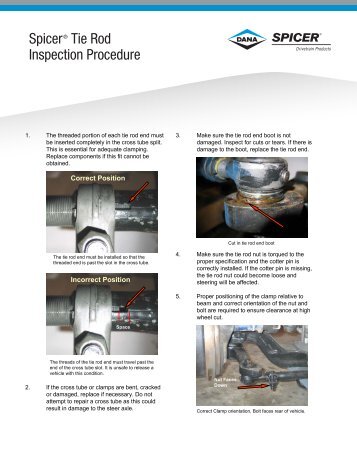 SpicerÂ® Tie Rod Inspection Procedure