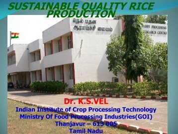 sustainable quality rice production - Department of Industry, Jharkhand