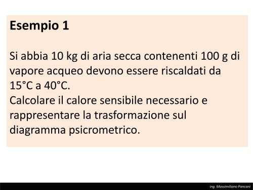 TAeD - Impianti di Climatizzazione - Lezione del 30 aprile 2013