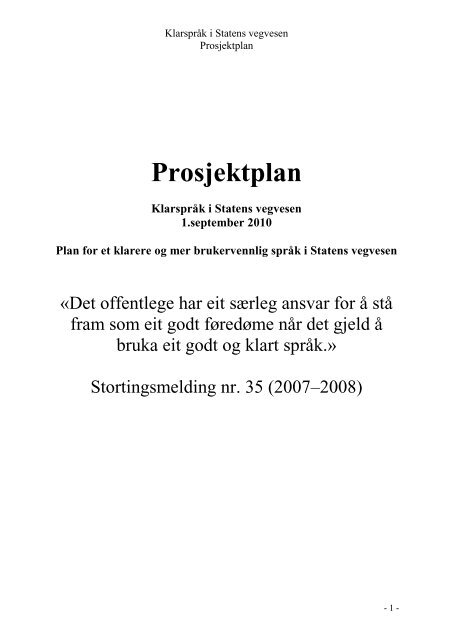 Prosjektplan - Språkrådet