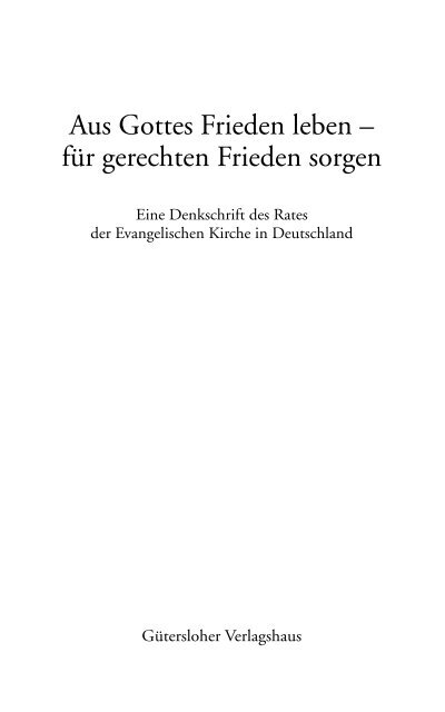 "Aus Gottes Frieden leben â fÃ¼r gerechten Frieden sorgen" als pdf