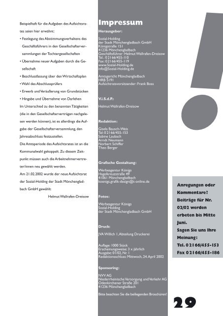 zeitung der - Sozial-Holding der Stadt Mönchengladbach GmbH