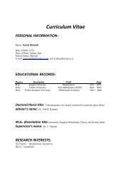 Curriculum Vitae PERSONAL INFORMATION