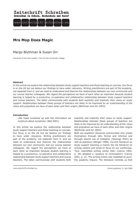 Mrs Mop Does Magic - Zeitschrift Schreiben