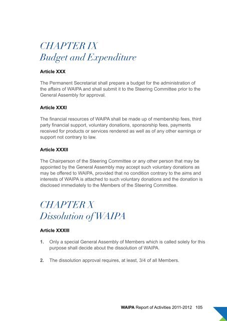 WAIPA Annual Report 2011