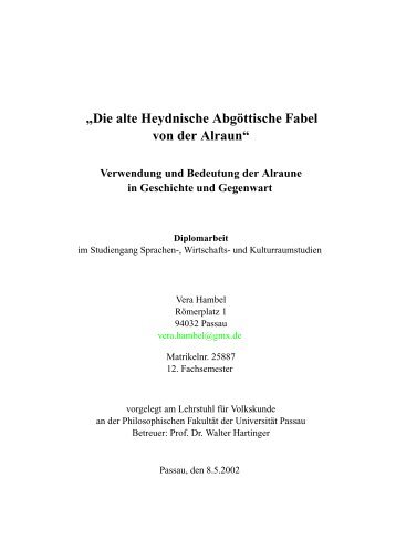 Die alte Heydnische Abgöttische Fabel von der Alraun - Sapientia