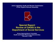 Oasis System in the Department of Social Services - Virginia Joint ...