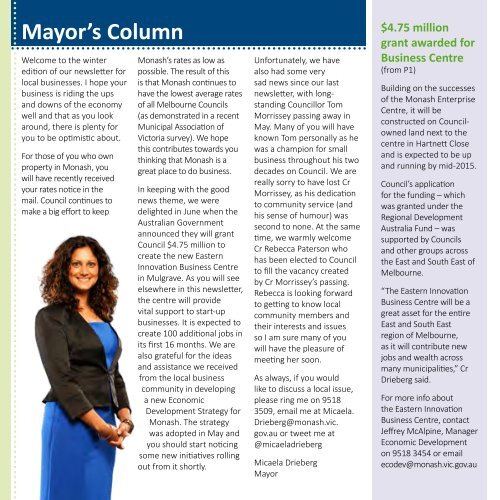 Business Newsletter - Issue 2, 2013 - City of Monash