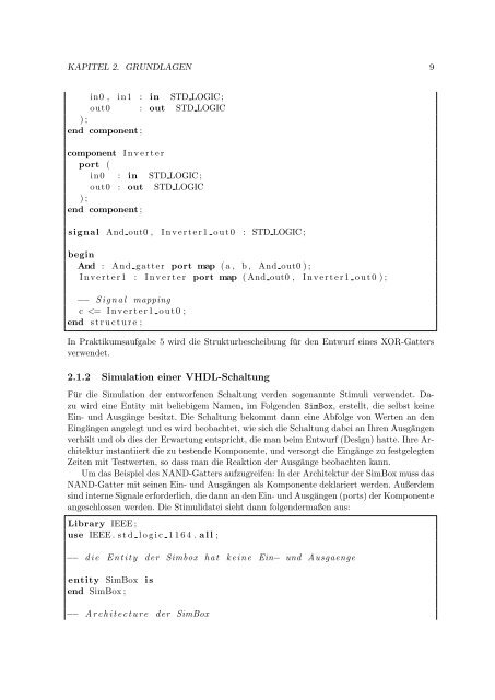 VHDL-Grundlagen - Technische Informatik an der Universität Frankfurt