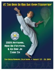 2009 Nat Program - US Soo Bahk Do Moo Duk Kwan Federation ...