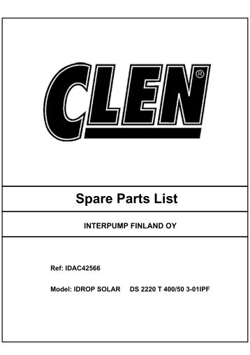 Spare Parts List - CLEN