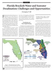 Florida Brackish Water and Seawater Desalination: Challenges and ...